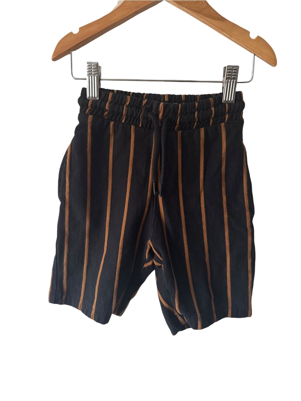 next Black Shorts with Brown Stripes